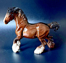 BESWICK GALLOPING SHIRE HORSE 975 Gloss Brown TROTTING COB Running Pony FIGURINE