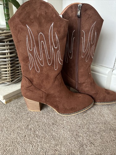 Ladies suede midcalf cowboy - ladies,