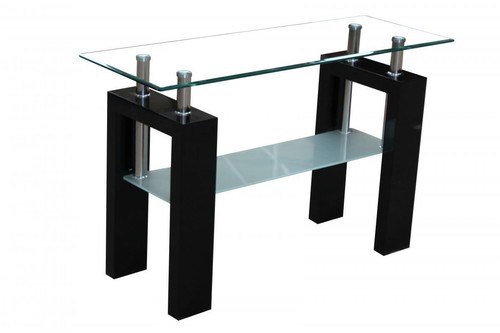 Black gloss glass console - gloss,
