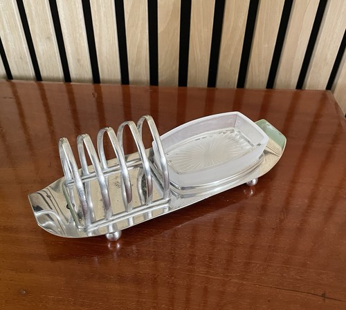 Vintage silver plated toast - silver,