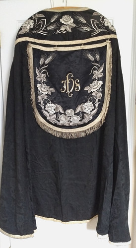 Vtg black funeral cope - black,
