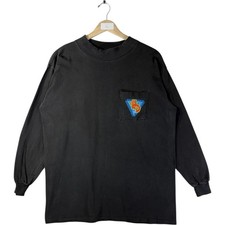 Vintage Harley Davidson Graphic Pocket Long Sleeve T-Shirt Black Mens Large