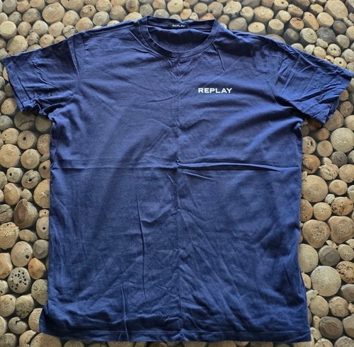 Mens replay tshirt navy - replay, xl