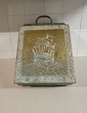 Vintage Brass Coal Box 
