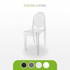 Ghost Style Plastic Victoria Dining Chairs | Various Colours | 89cm High