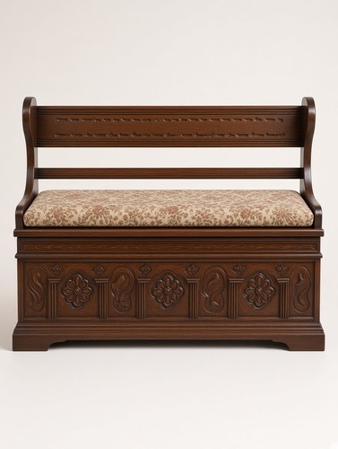 Vintage carved wood storage - vintage,