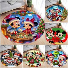 Mickey Minnie Mouse Christmas Round Floor Rugs Anti-slip Carpet Doormat Mat Gift