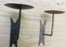 Hand Forged Blacksmith vintage rustic Wall Candle holder Wall Sconce Gothic 