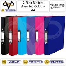  Pukka A4 Ring Binder 2-Ring Assorted Colours Black/Red/Blue/Purple/Pink/Navy