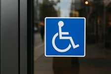 2x Blue Disabled Badge Vinyl Shop Window Door Display Sticker Signage Buisness