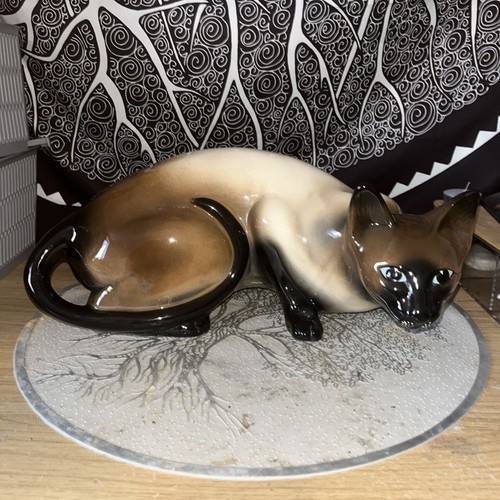 Siamese cat ceramic figurine - cat,