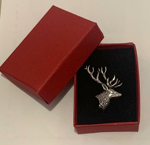 Stag head pewter - head, pin