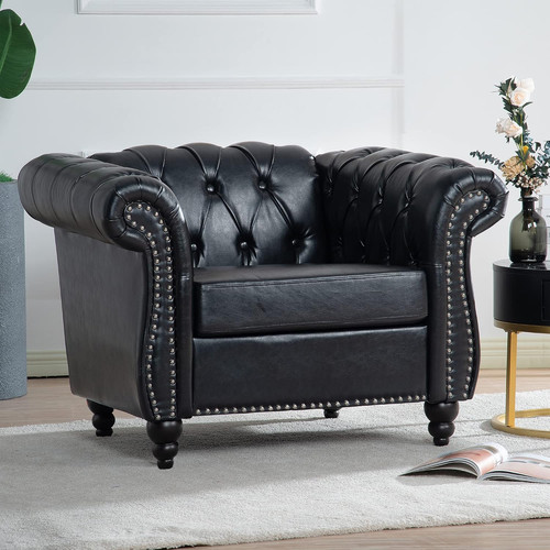 Chesterfield accent chair - accent, pu