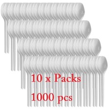 Box of 1000 Reusable Plastic Dessert Tea Spoons White Heavy Duty Cutlery 10 pack
