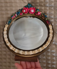 ART DECO BARBOLA Bevelled Mirror with Floral Frame