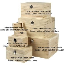 Plain Wooden Box Hinged Lid Memory Keepsake Storage Paint  Decorate Personalise