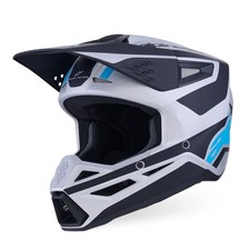 Alpinestars 2026 SM3 Heat Motocross Helmet Silver Blue Black Matt
