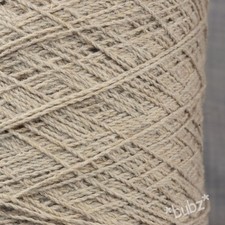THICK WOOL LINEN WEAVING YARN 400g CONE WARP WEFT OATMEAL NATURAL STRONG TWIST