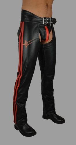 Biker leather chap men - leather, chap,