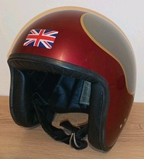 Davida Moto Helmet Dm Classic Jet Red And Silver Motorcycle Motorbike Helmet 