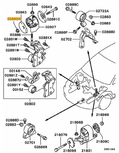 Nut engine mounting - , evo
