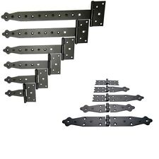 Black Decorative Tee Hinges & Backflap Hinges Heavy Duty Strap Tee Gate Door