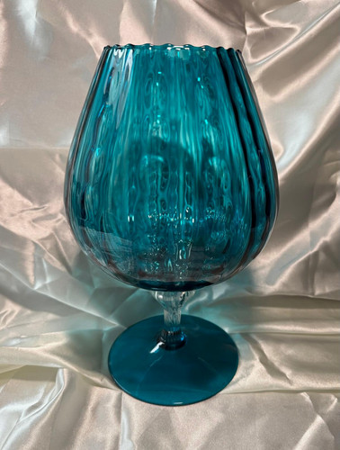 Vintage large teal blue glass - vintage,