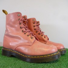 Dr Martens Boot Size 5 Womens Leather Pascal Pink Lace Up Grunge Festival AW501