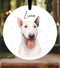 English Bull Terrier Christmas Bauble Ornament Xmas Acrylic Personalised Gift