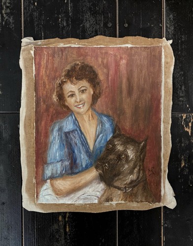 Antique french oil painting - oil, on