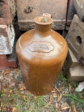 Old Vintage Antique Stoneware Saltglaze Flagon Beer Liquor Moye Halstead EARLY!!