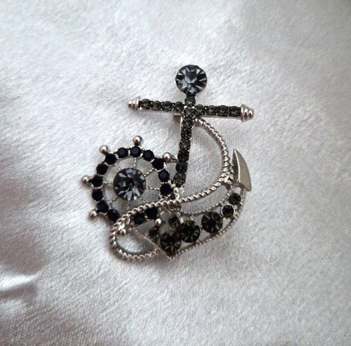 Anchor brooch sailing ship - brooch,