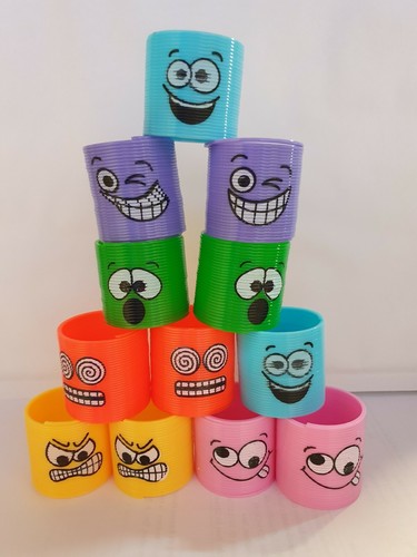 12x colourful emoji mini toys - colourful,