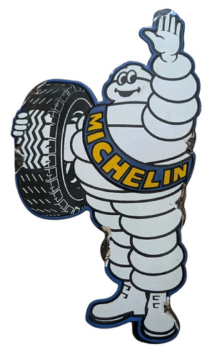 Michelin man enamel sign - michelin,