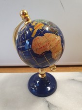 Gemstone World Globe Made From Lapis Lazuli H18cm X W9cm Vgc