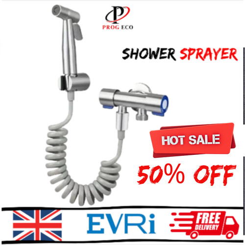 Handheld steel shattaf - steel, toilet