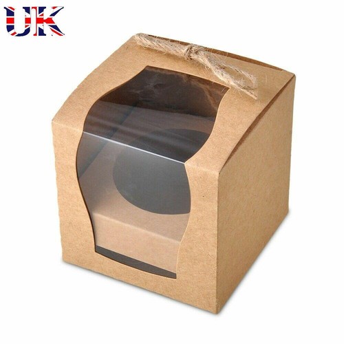 Cupcake box brown kraft paper - cupcake,