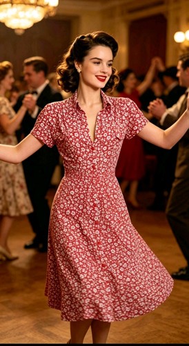 Vintage 1940s 1950s style red - vintage,