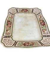 Antique X Sons L. Burslem England Floral Plate Tray Decorative 15x11