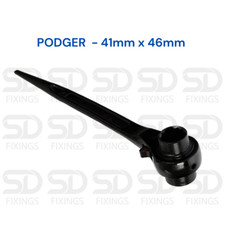 Ratchet Podger Spanner 41mm x 46mm Scaffold Spanner, Double Socket Wrench Black