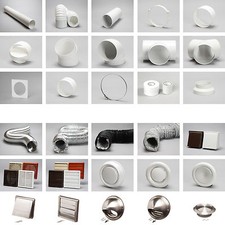 6" 150mm Plastic Round Kitchen Ducting Ventilation Duct Pipe Tube Extractor Fan 