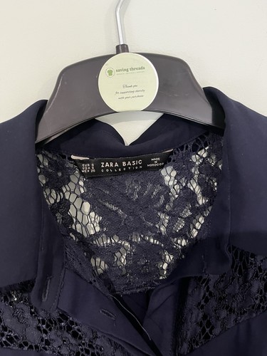 Navy blue zara blouse size - zara,
