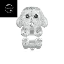 Sterling Silver 925 Charm Shih Tzu Dog Puppy Family Bead - Friend Wife Daughter