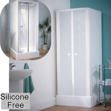White Self Contained Shower Cubicle 800mm Static Homes Caravans Guest Houses 