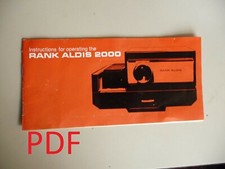 Instructions slide projector RANK ALDIS 2000   EMail/CD