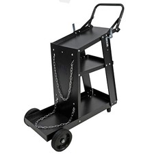 Welding Cart 3 Tier Trolley Chains Plasma Cutter Mig Arc Tig Welder 80kg Storage