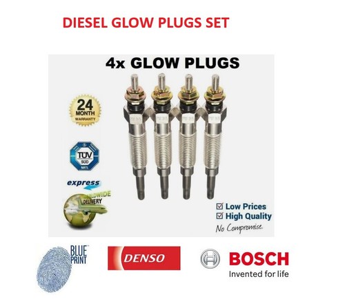 Diesel glow plugs - 4x, for