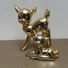 Ceramic Gold Deer Mid Century Figurines Christmas Foreign Vintage 1960’s