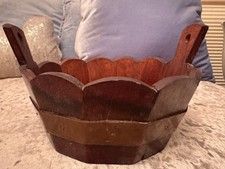 Antique Wooden Bucket Basket