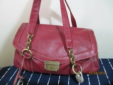 Oriano Bag Red leather large tote slough padlock Used 